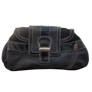 White House Black Market Clutch Black And Silver Bag with 3 compartments EUC